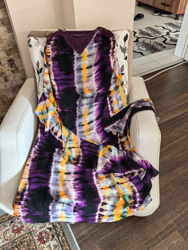 Bohem Uzun Bağlama Desenli  askılı Elbise S M uyumlu - Görsel 2