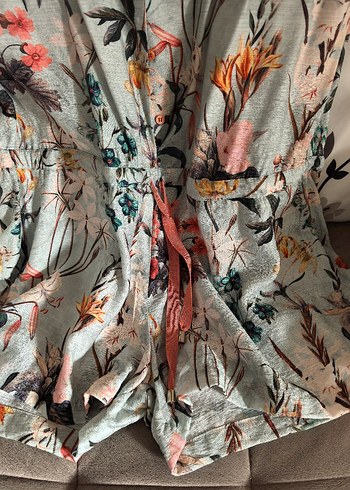 Desenli şort tulum S M L uyumlu - Görsel 3