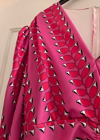 Pembe kırmızı uzun elbise - Görsel 9