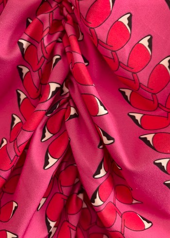 Pembe kırmızı uzun elbise - Görsel 8