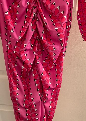 Pembe kırmızı uzun elbise - Görsel 4