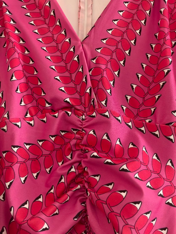 Pembe kırmızı uzun elbise - Görsel 3