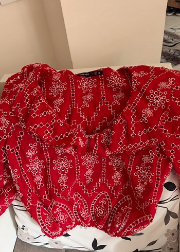 Kırmızı bluz  S m l uyumlu - Görsel 3