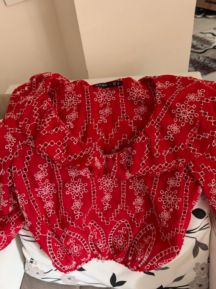 Kırmızı bluz  S m l uyumlu - Görsel 3