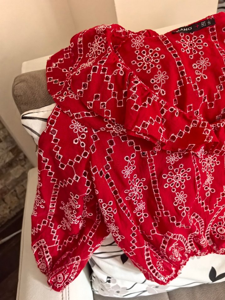 Kırmızı bluz  S m l uyumlu - Görsel 4