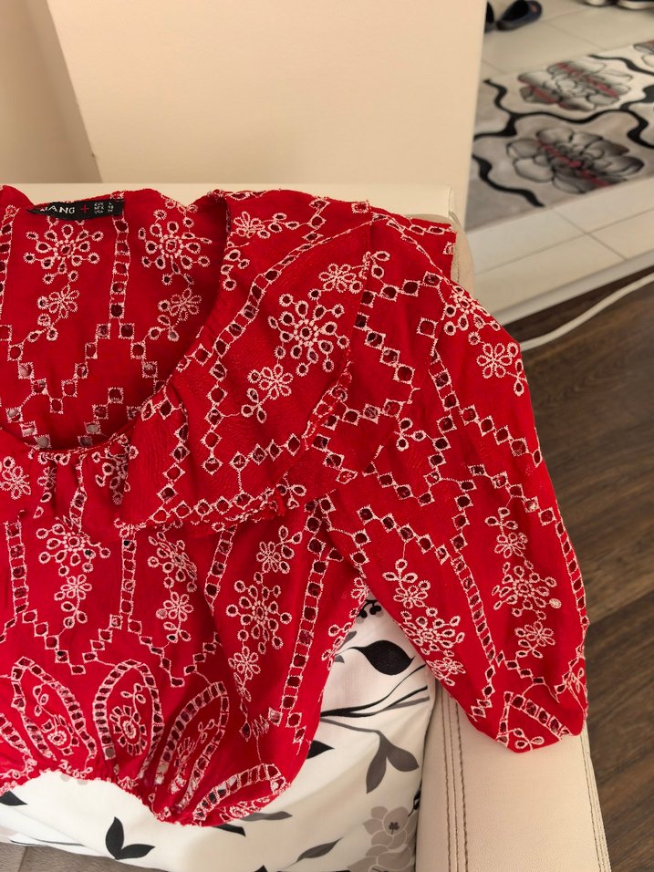 Kırmızı bluz  S m l uyumlu - Görsel 5