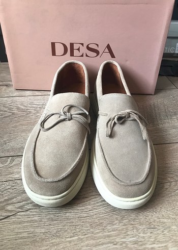 44 Beden Desa Bej Süet Erkek Loafer Ayakkabı