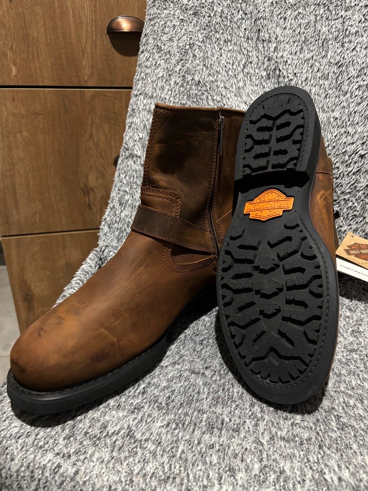 Harley Davidson Erkek Kahverengi Nubuk Bot — görsel 8/10