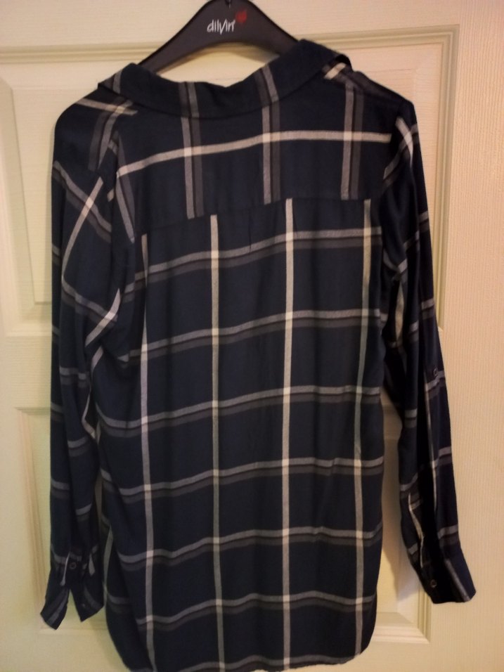 Mavi Kadın Ekoseli Gömlek - Görsel 2