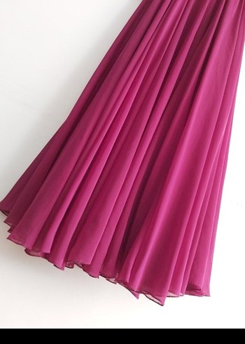 Bordo Uzun Kollu Drapeli Kadın Abiye Elbise - Görsel 5