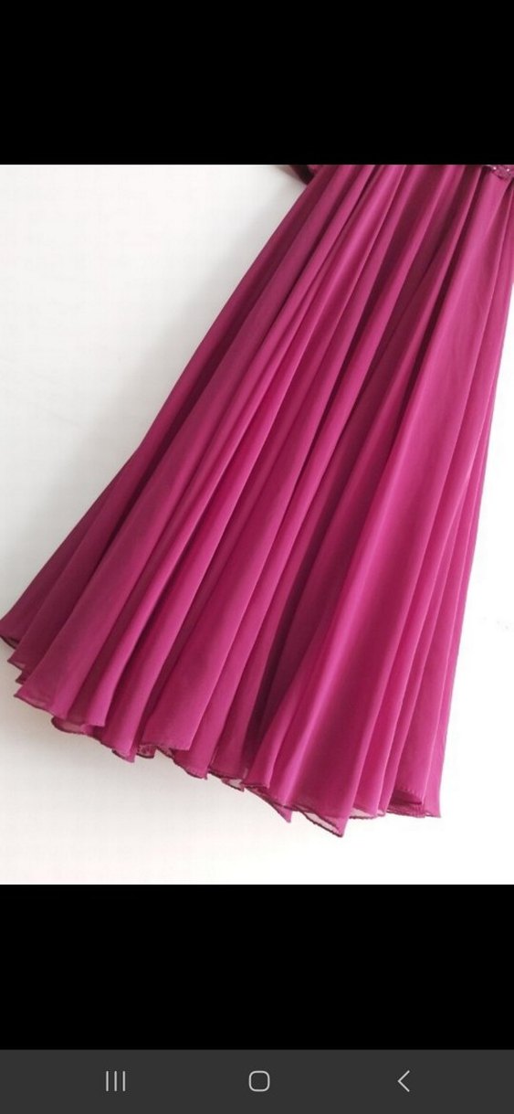 Bordo Uzun Kollu Drapeli Kadın Abiye Elbise - Görsel 5