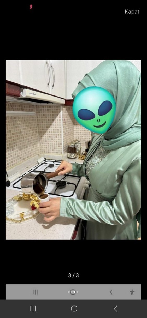 Yeşil Drapeli Uzun Abiye Elbise - Görsel 3