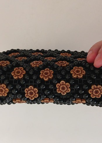 Boncuk İşlemeli Siyah Cüzdan - Görsel 5