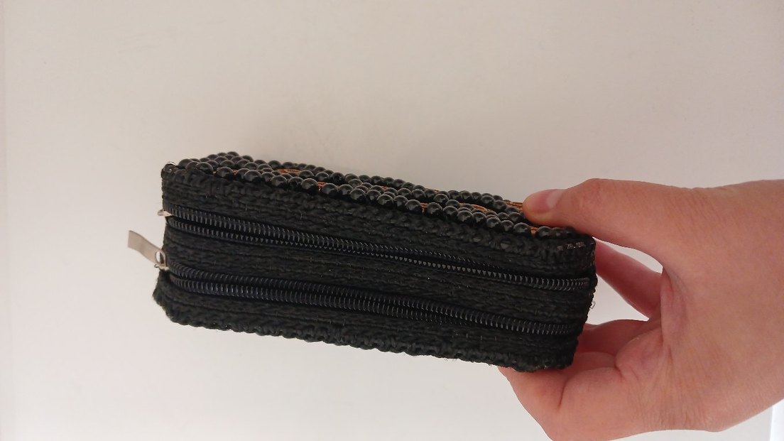 Boncuk İşlemeli Siyah Cüzdan - Görsel 4