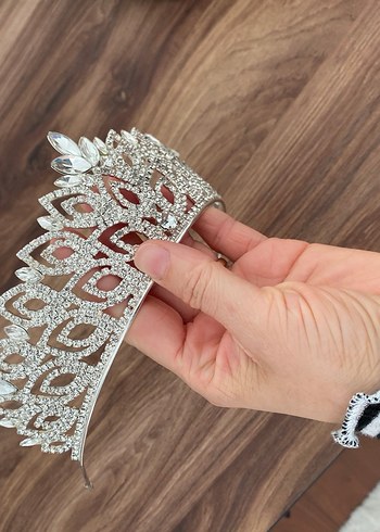 Beyaz Payetli Bohem Gelin Tacı - Görsel 2