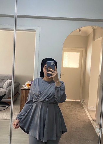 Gri Midi Kadın Salaş takım - Görsel 3