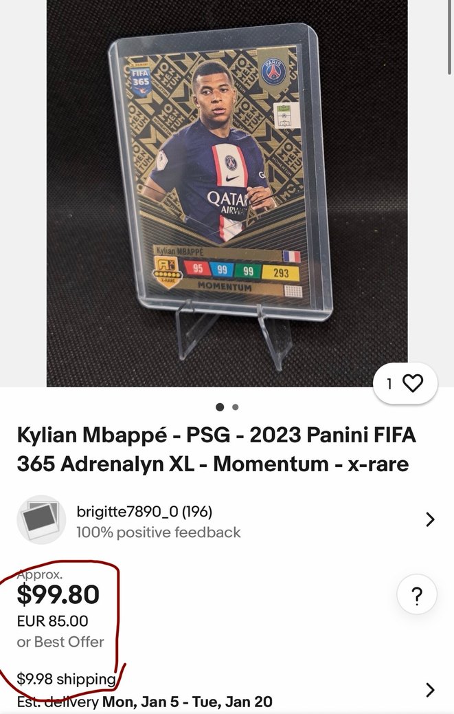 Kylian Mbappé momentum kart (EBAYDE 110$) - Görsel 2