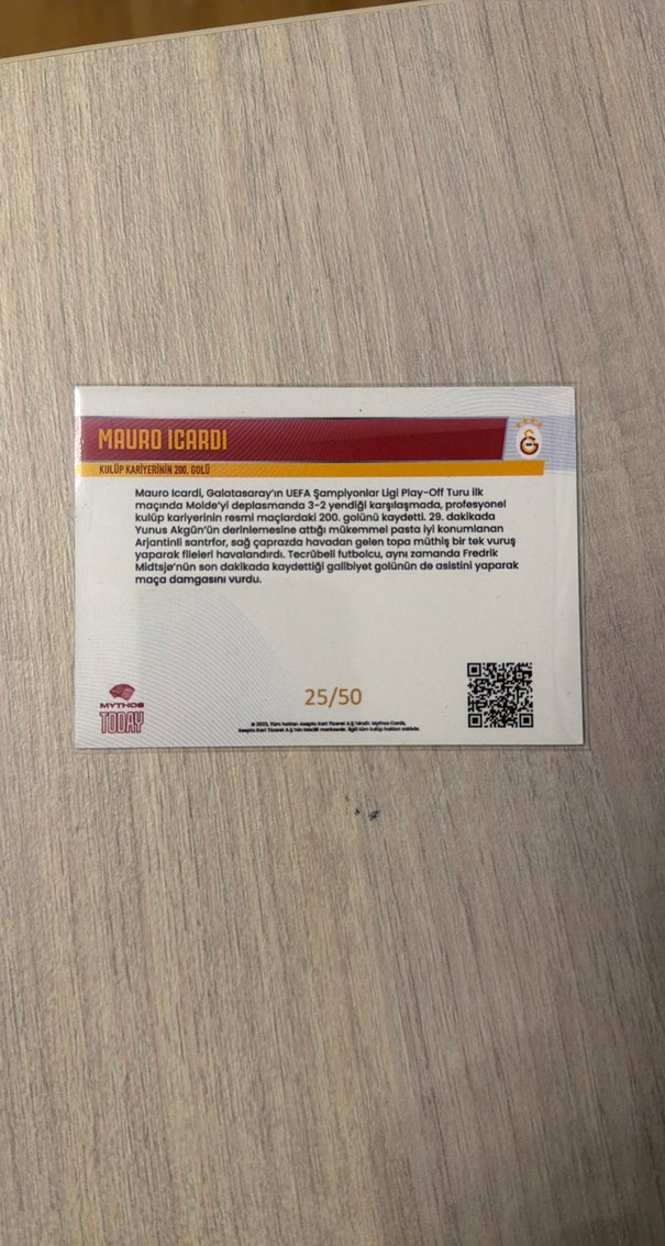 Mauro Icardi 25/50 SINIRLI KART - Görsel 2