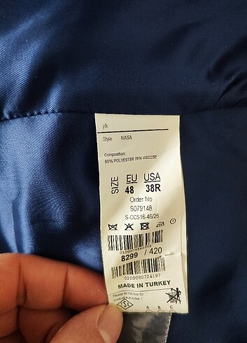 48 Beden Kruvaze klasik slim fit yelek