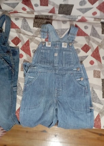4 Yaş Beden Erkek Çocuk Kot Tulumlar, Askılı ve Tokalı