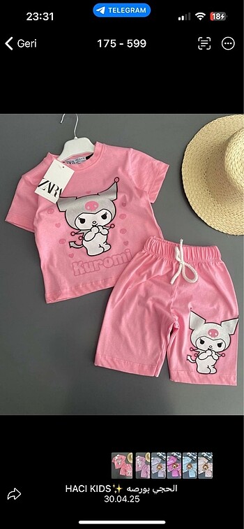 Pembe Kuromi 3-12 yaş İkili takım