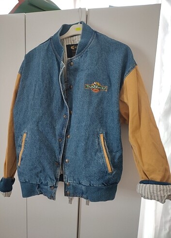 l Beden çeşitli Renk Vintage bomber kot ceket