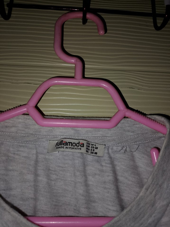 Gri Keten Kadın Kısa Kollu Salaş Tişört - Görsel 3