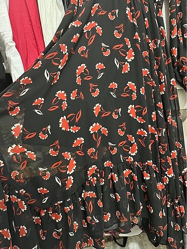 Koton şifon uzun kollu midi elbise - Görsel 6