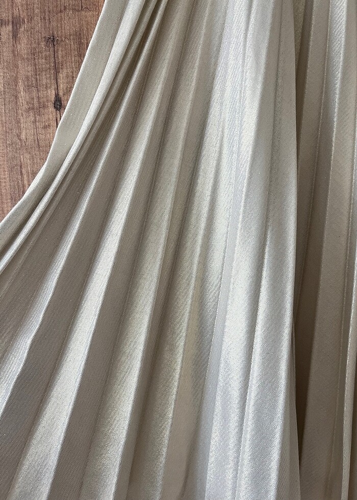 Koton ekru pileli midi etek - Görsel 3