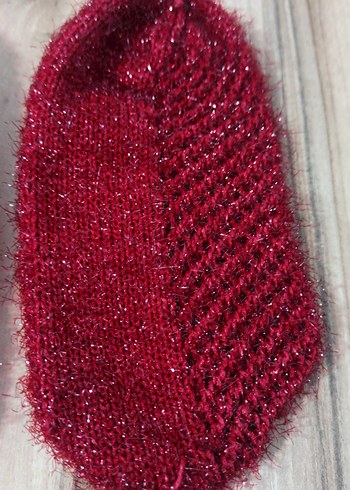 Kadın el örgüsü patik - Görsel 3