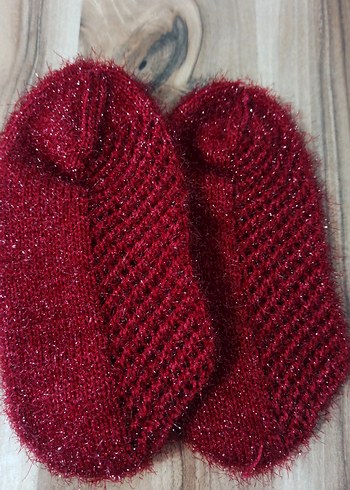 Kadın el örgüsü patik - Görsel 4