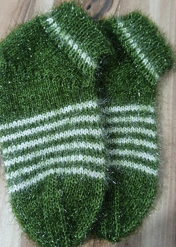 Parlak Yeşil kadın patik bilekte hanım çorabı. - Görsel 4