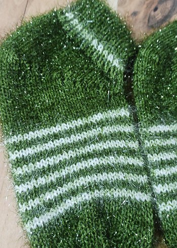 Parlak Yeşil kadın patik bilekte hanım çorabı. - Görsel 3