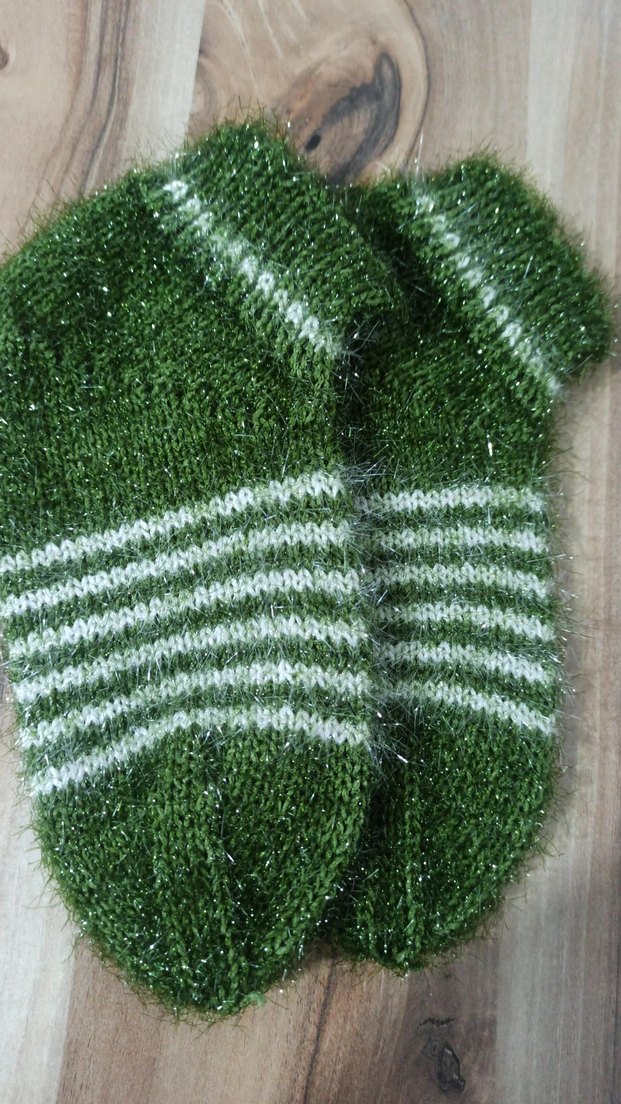 Parlak Yeşil kadın patik bilekte hanım çorabı. - Görsel 4