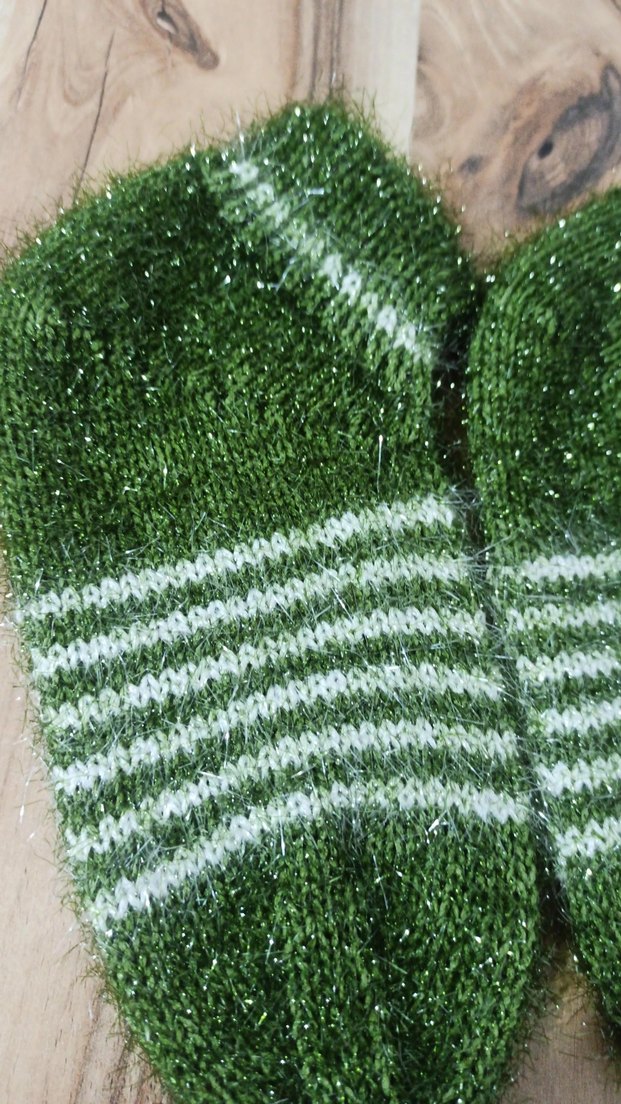 Parlak Yeşil kadın patik bilekte hanım çorabı. - Görsel 3