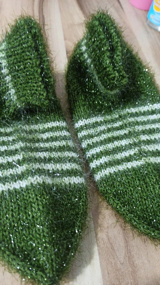 Parlak Yeşil kadın patik bilekte hanım çorabı. - Görsel 2