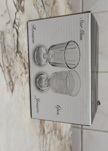 Kahverengi Kenarlı Yeşil Kadeh Seti kahve Yanı su bardağı - Görsel 4