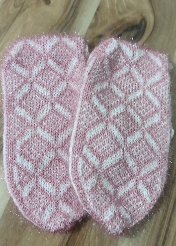 Pembe Örgü Kadın patik - Görsel 3