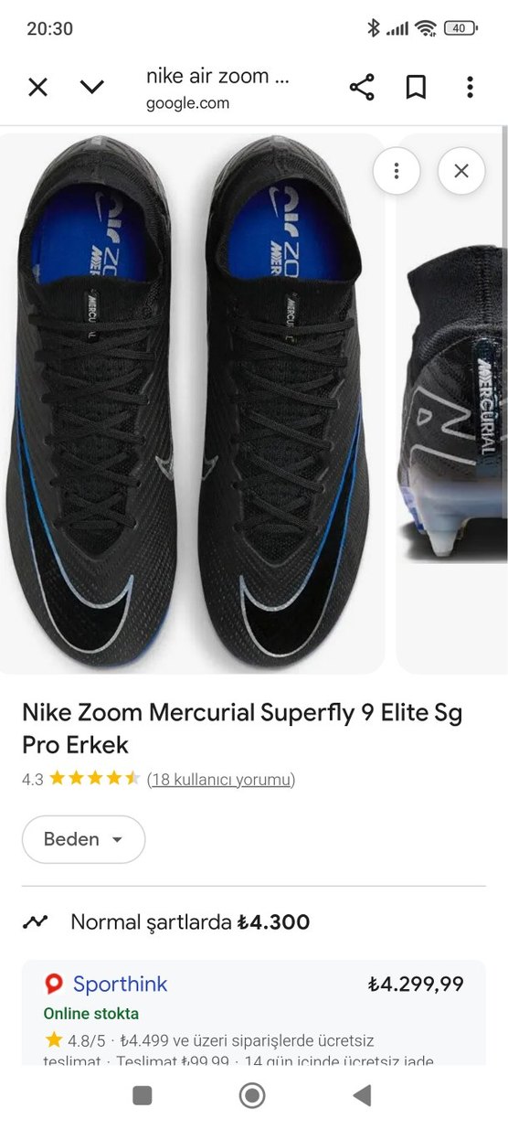 orijinal 42 Nike Air zoom krampon - Görsel 4