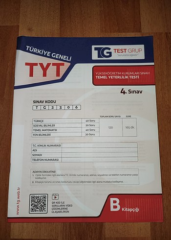 TYT denemesi, tüm dersler