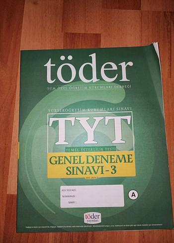 TÖDER TYT Genel Deneme Sınavı