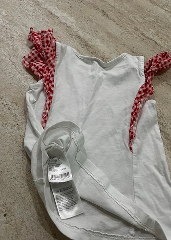 Kız Çocuk Beyaz Tişört Fırfırlı Kısa Kollu - Görsel 3