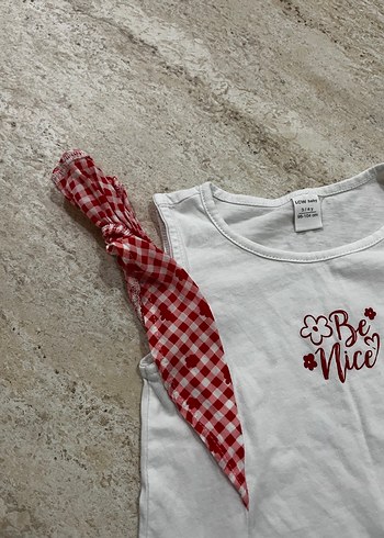 Kız Çocuk Beyaz Tişört Fırfırlı Kısa Kollu - Görsel 2