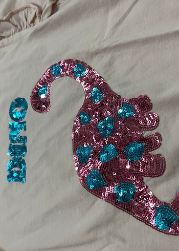 Kız Çocuk Payetli Baskılı Tişört - Görsel 2