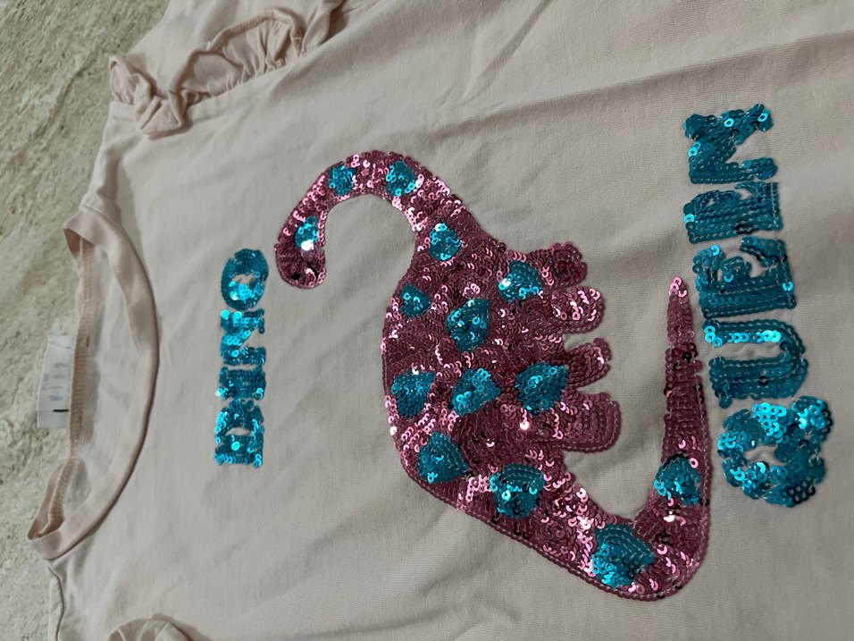 Kız Çocuk Payetli Baskılı Tişört - Görsel 2