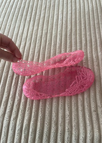 32 Beden Kız Çocuk Pembe Dantel Detaylı Babet