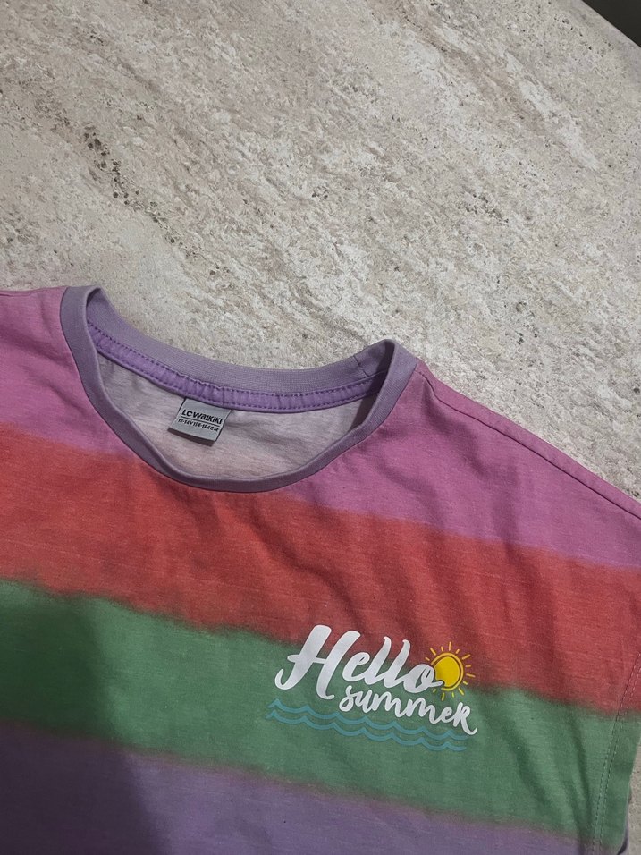 Kız Çocuk Renkli Batik Kısa Kollu Tişört Lc waikiki - Görsel 2