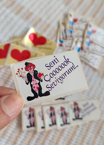 Altın Renkli Sevgiliye Mini Etiketler - Görsel 5
