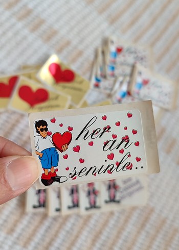 Altın Renkli Sevgiliye Mini Etiketler - Görsel 6