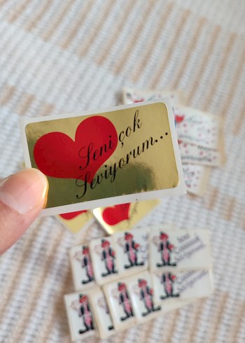 Altın Renkli Sevgiliye Mini Etiketler - Görsel 8